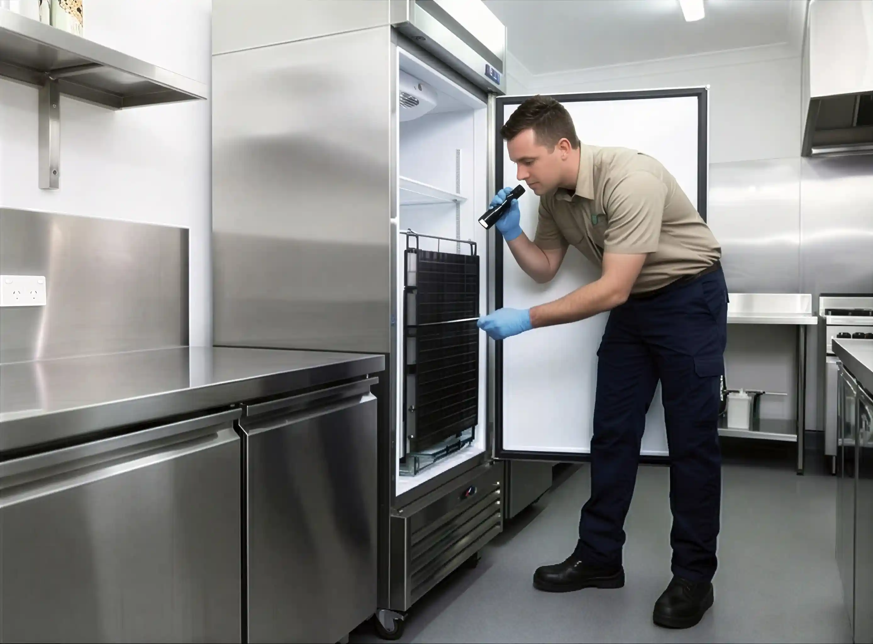 Cockroach inspection and removal behind kitchen appliances