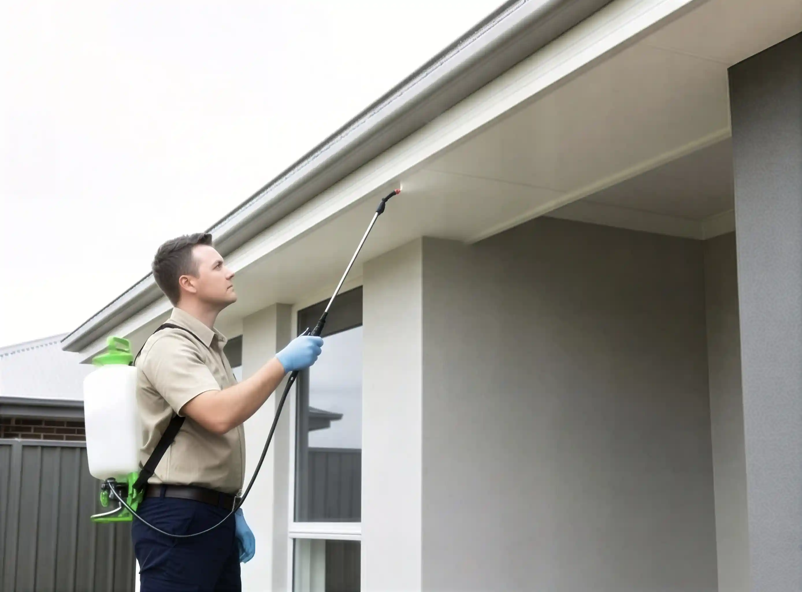 External spider control spraying for eaves and gutters in Perth
